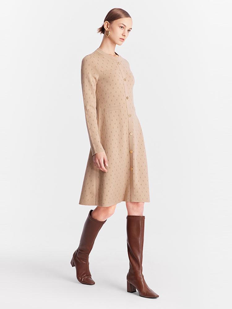 Woolen Jacquard Dress GOELIA