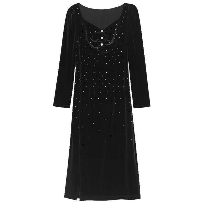 Diamonds Velvet Dress GOELIA