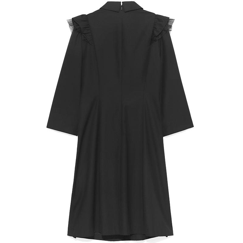 Tailored Collar Three-quarter Sleeve Dress GOELIA