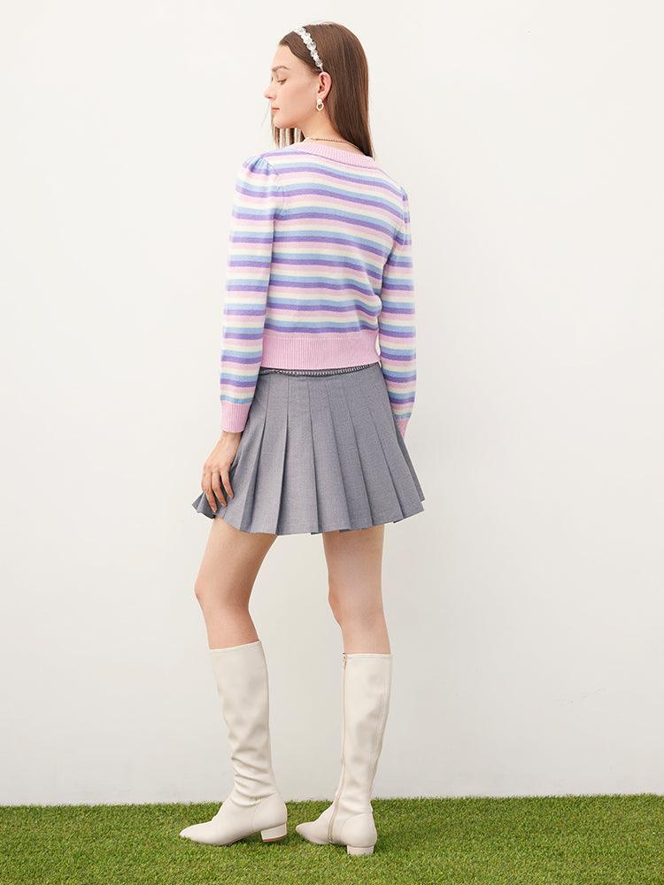 Stripe Multicolored Jacquard Cardigan GOELIA