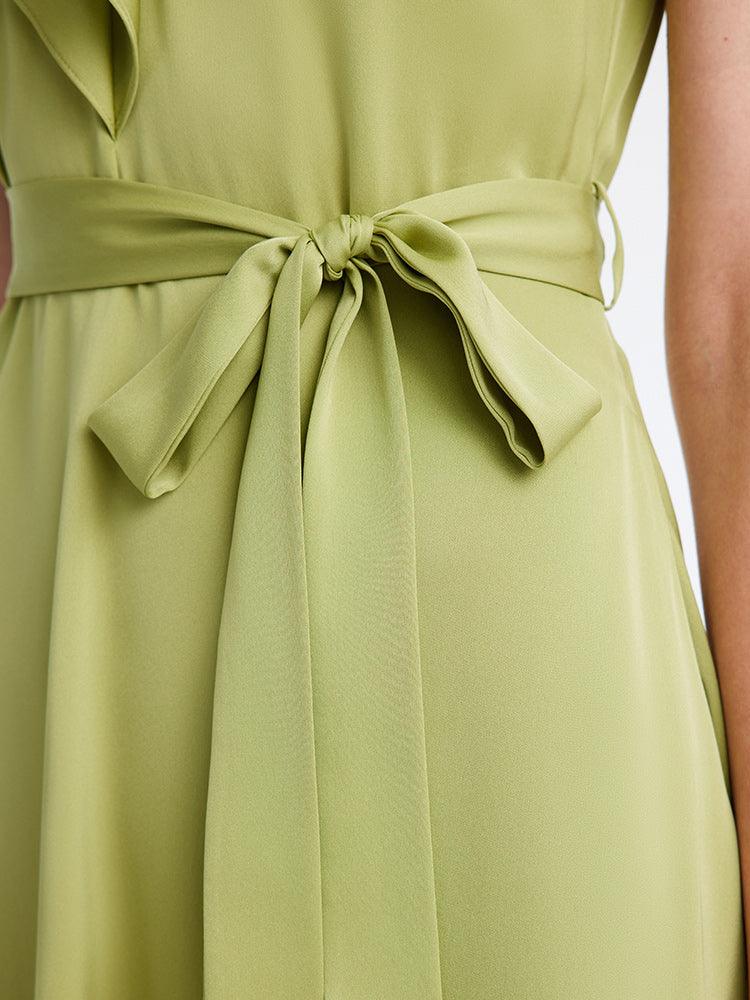 22Mm Silk Green Dress GOELIA