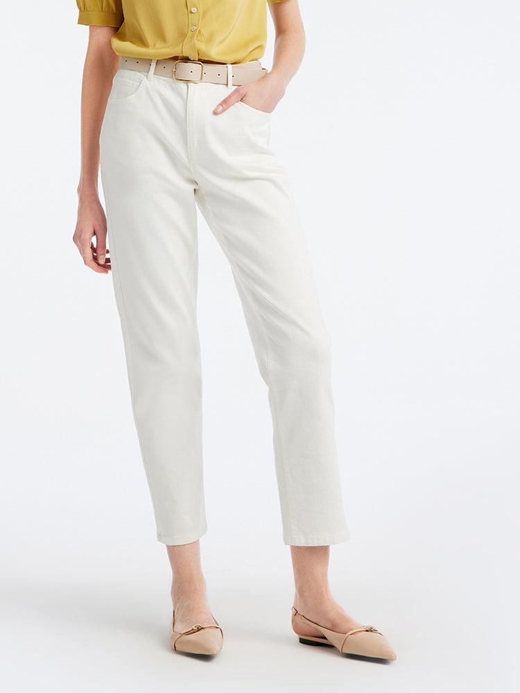 Slim Straight White Jeans GOELIA