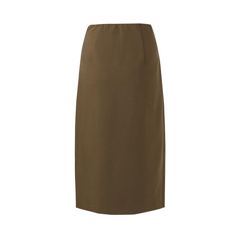 Double Worsted Wool Slit Skirt GOELIA