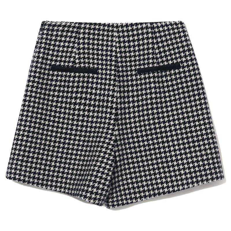 Classic Woolen Houndstooth Shorts GOELIA