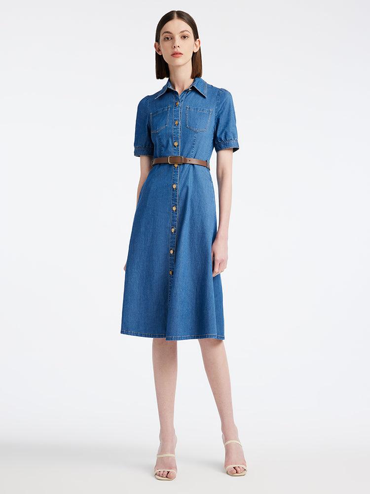 Tencel Denim Shirt Dress GOELIA