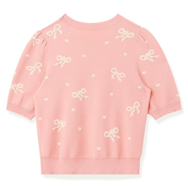 Pink Jacquard Knitted Sweater GOELIA