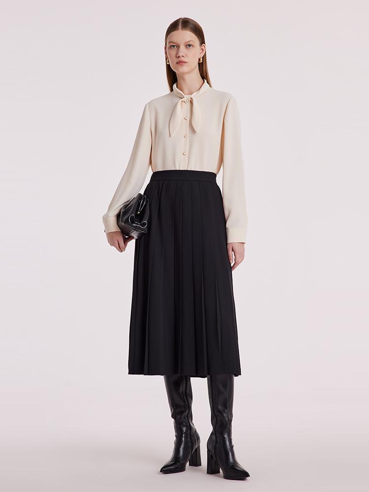 Waist-slimming Pleated Stretch Skirt GOELIA