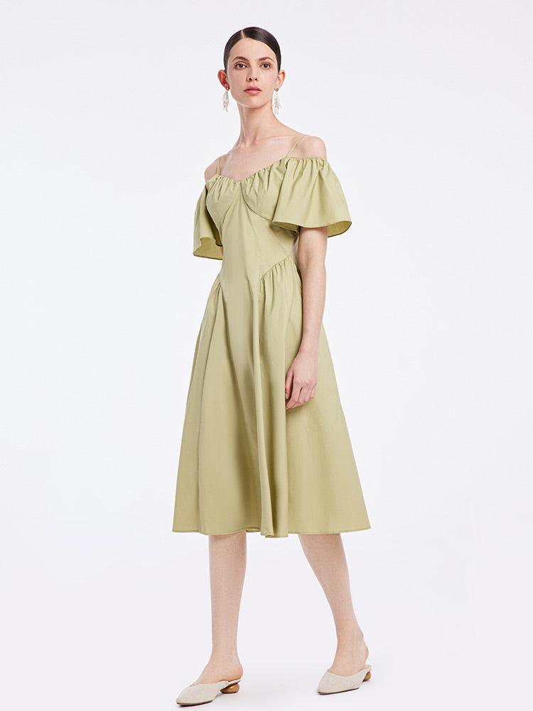 Matcha Green Spaghetti Strap Dress GOELIA