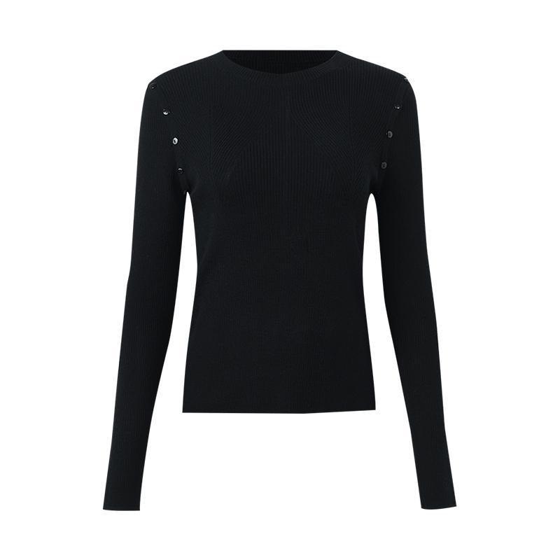 Detachable Sleeve Woolen Round Neck Sweater GOELIA