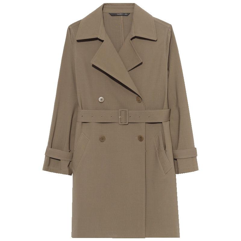 Machine Washable Worsted Wool Trench Coat GOELIA