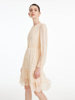 10 Momme Silk Polka Dot Dress With Belt GOELIA