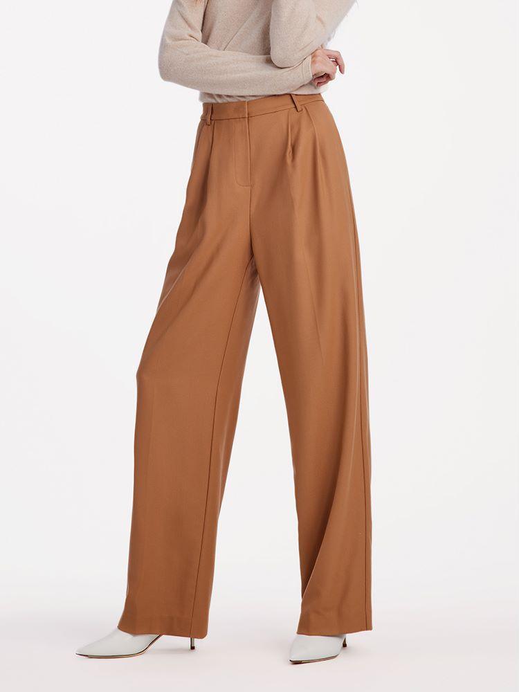 Worsted Wool Straight Full Length Pants GOELIA