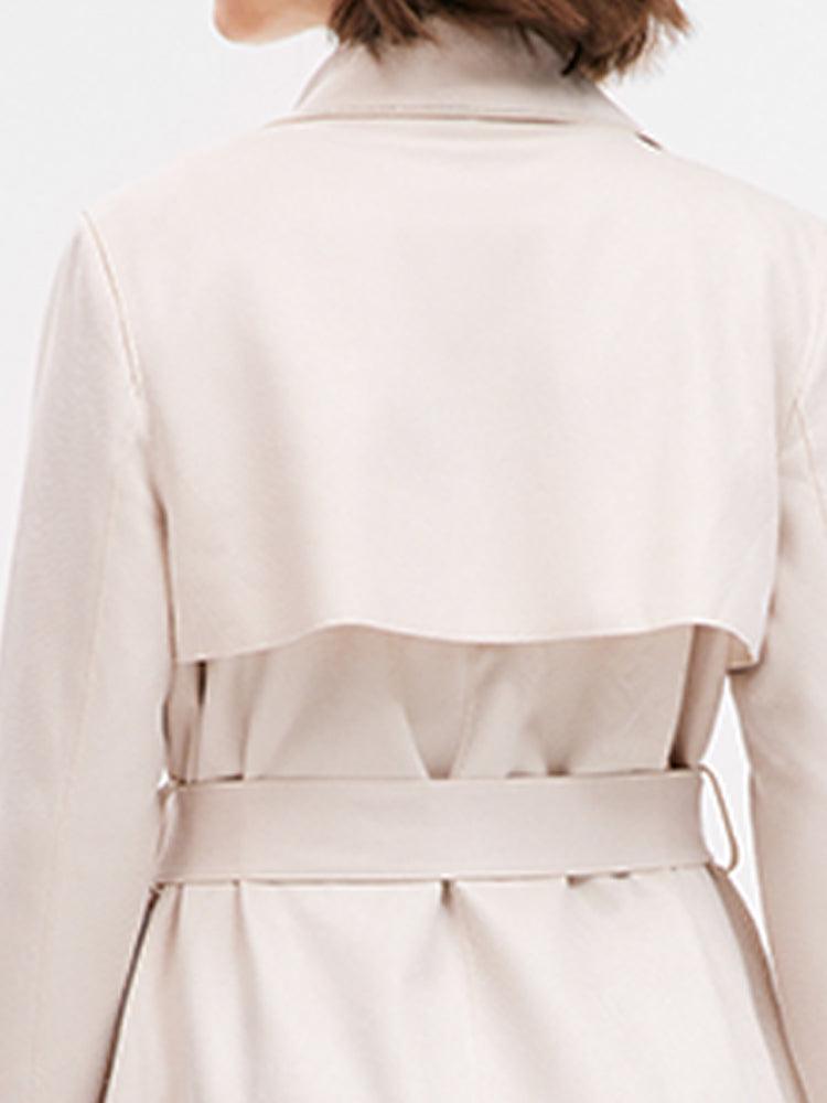 Beige Suedette Trench Coat GOELIA