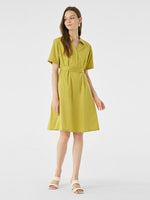 Single-Breasted V-Neck Dress GOELIA