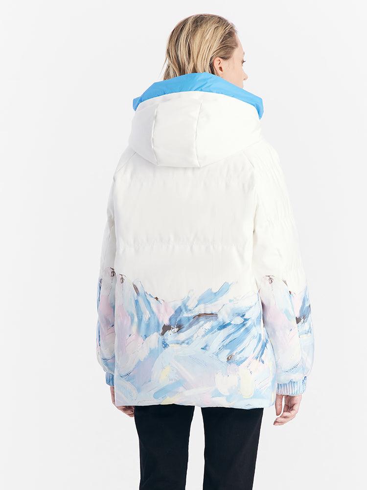 Blue&White Double-Sided Wear Puffer GOELIA