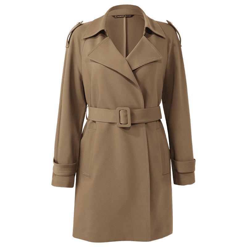 Double Layer Worsted Wool Trench Coat GOELIA