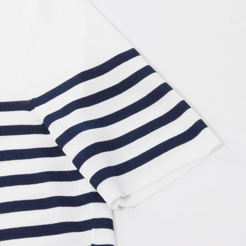 Blue And White Striped Skinny Jersey GOELIA