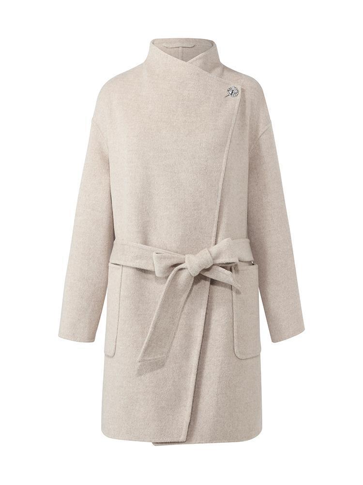 Mid-Length Wool And Cashmere Coat With Belt GOELIA