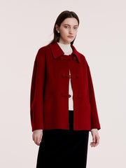 Tencel Wool Cheongsam Button Double-Faced Coat GOELIA