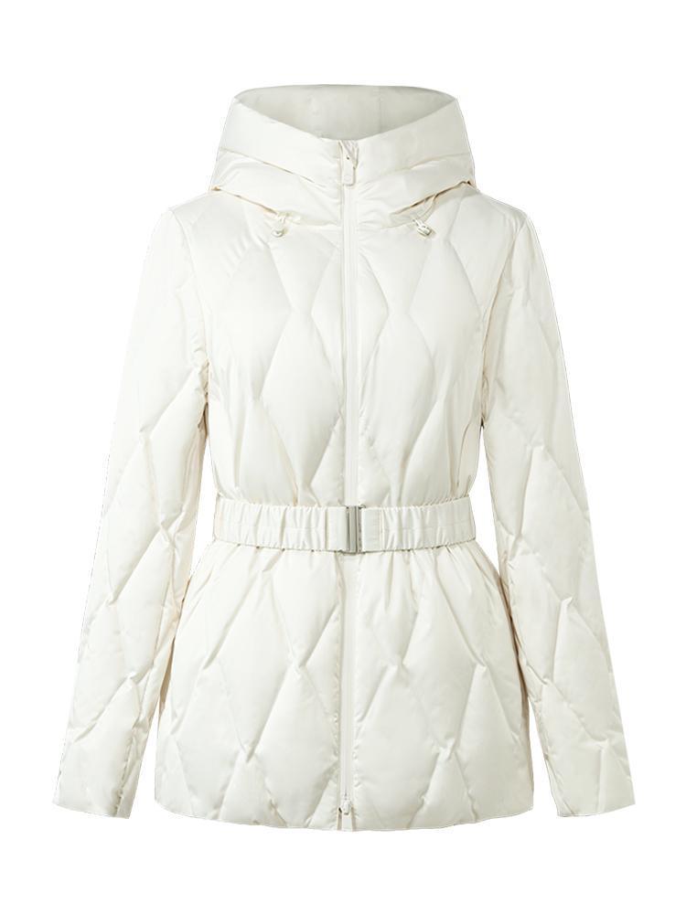 White Hooded Goose Down Garment GOELIA