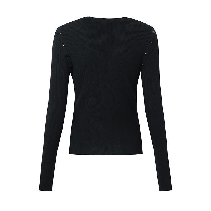 Detachable Sleeve Woolen Round Neck Sweater GOELIA