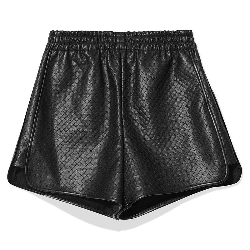 Black Leather Shorts GOELIA