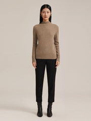 Coffee Brown Cashmere Sweater GOELIA