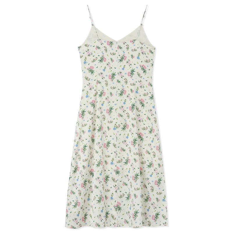 Floral V-Neck Spaghetti StrapMidi Dress GOELIA