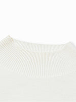 White Wool Sequins Seamless Mock Neck Sweater GOELIA