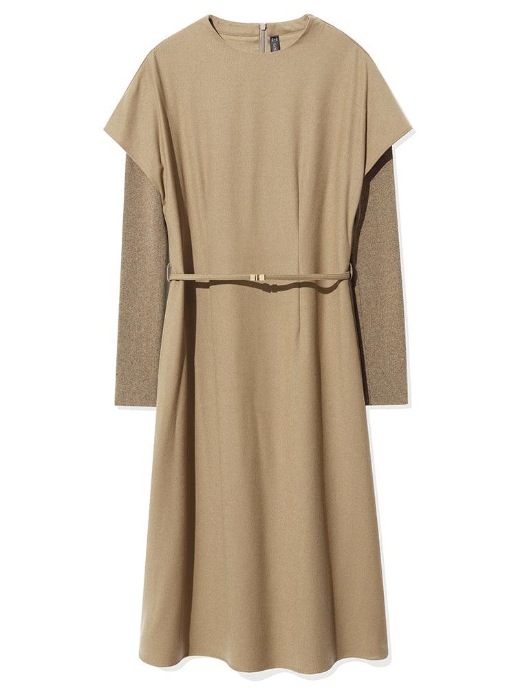 Cashmere&Wool Double-Layer Pieces Dress GOELIA