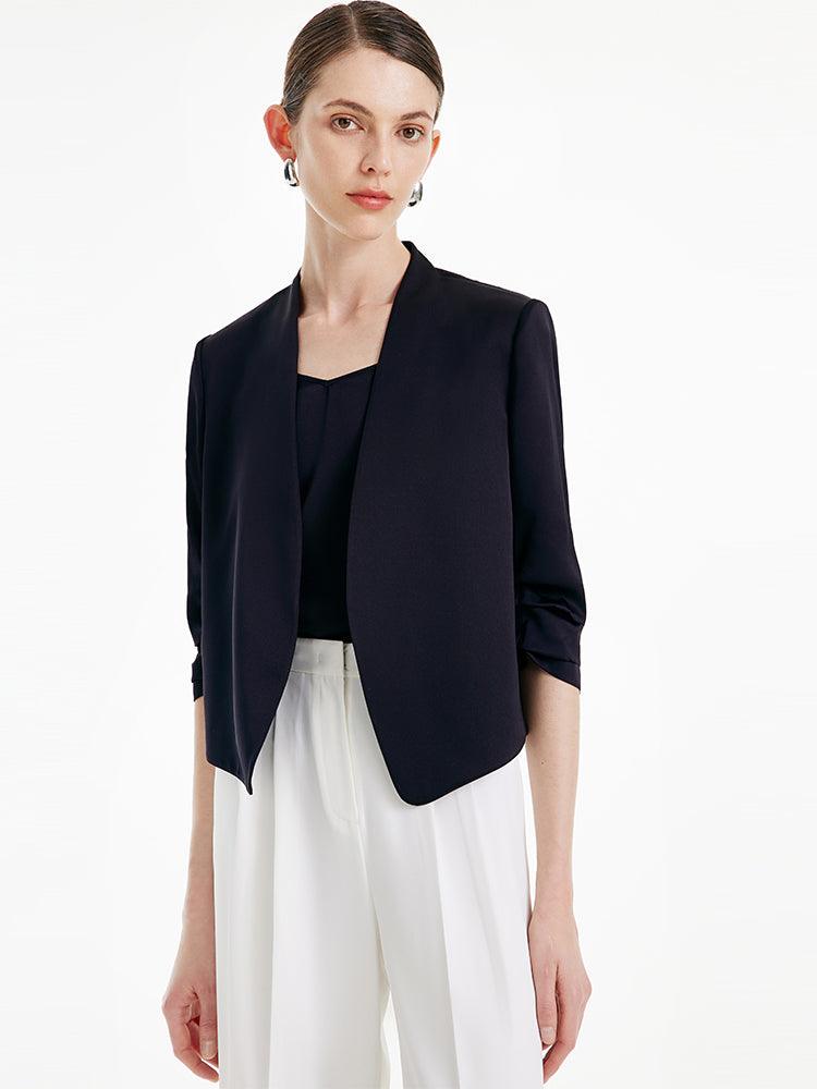 22 Momme Silk Cropped Blazer GOELIA