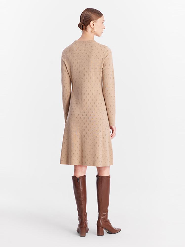 Woolen Jacquard Dress GOELIA