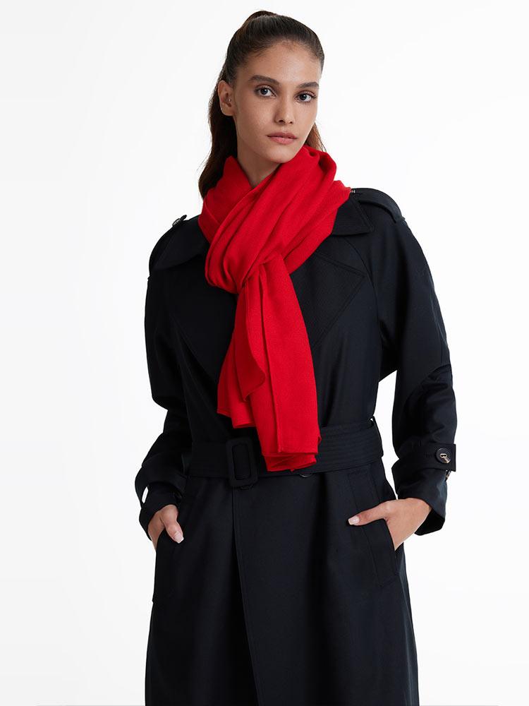 Red Wool Scarves Set GOELIA