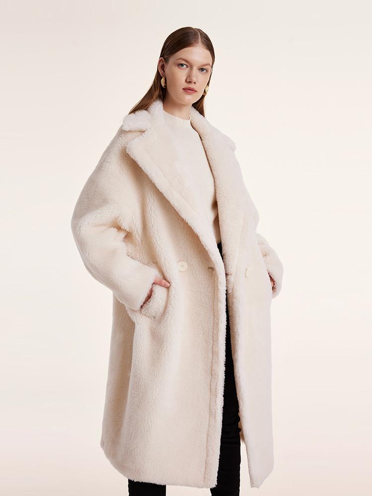 Teddy Lamb Wool Lapel Oversized Coat GOELIA