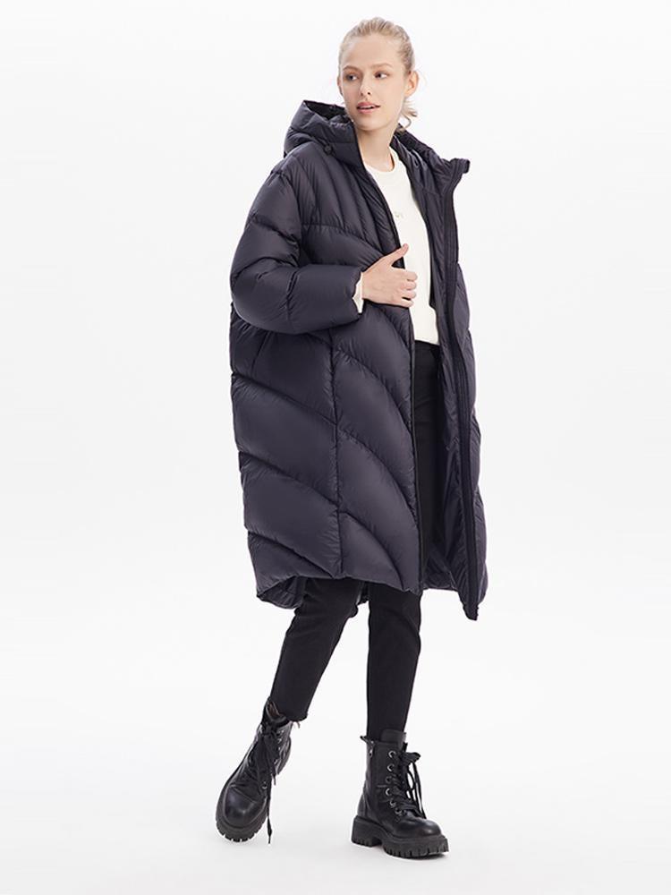 Long Hooded Puffy Goose Down Coat GOELIA