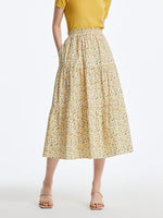 Floral Waistband Cotton Skirt GOELIA