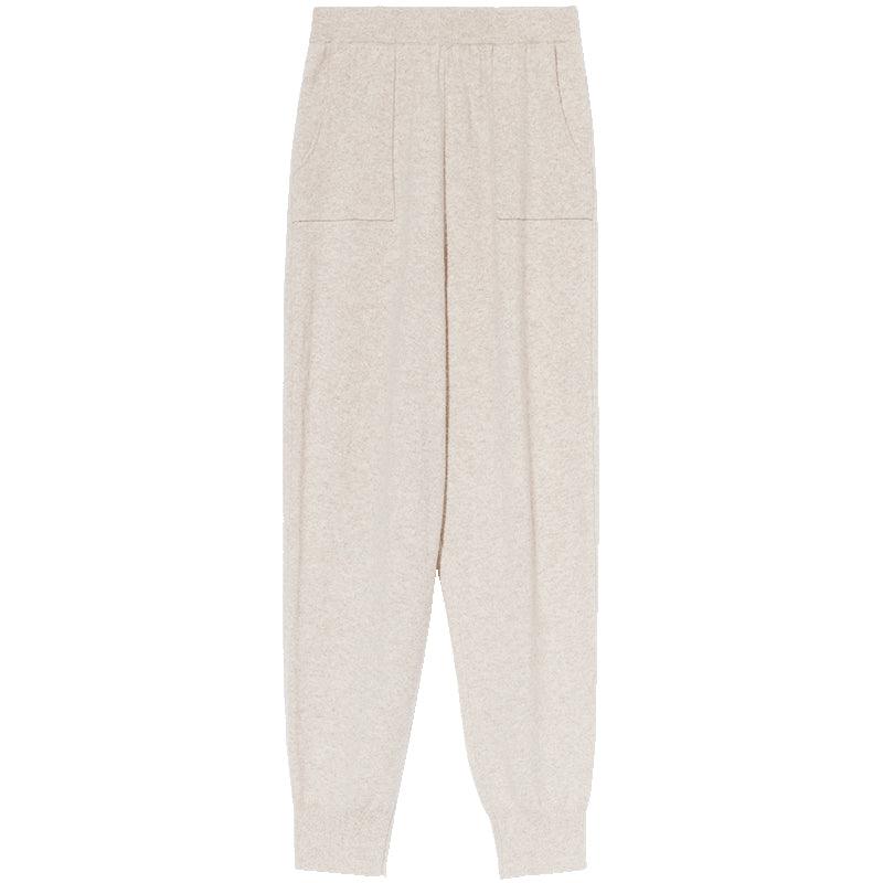 Beige Wool Casual Pants GOELIA