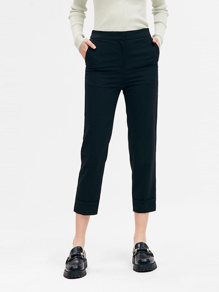 Machine Washable Worsted Wool Tapered Pants GOELIA