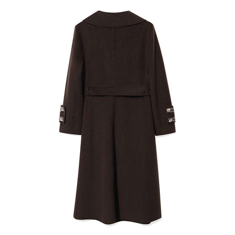 Single-Breasted Wool Double Woolen Coat GOELIA