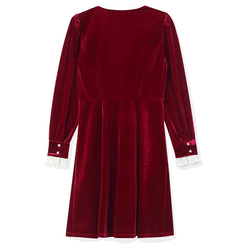 Velvet Patchwork Mini Dress GOELIA