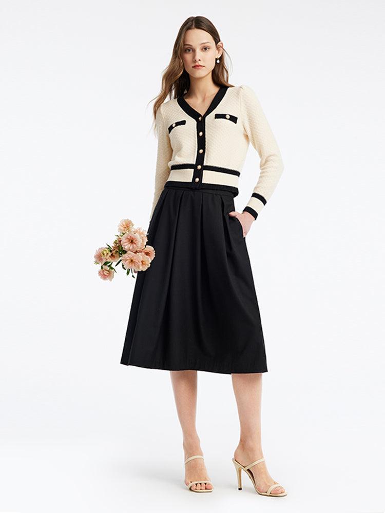 Classic Tweed Jacquard Cardigan& Skirt Two-Piece Suit GOELIA