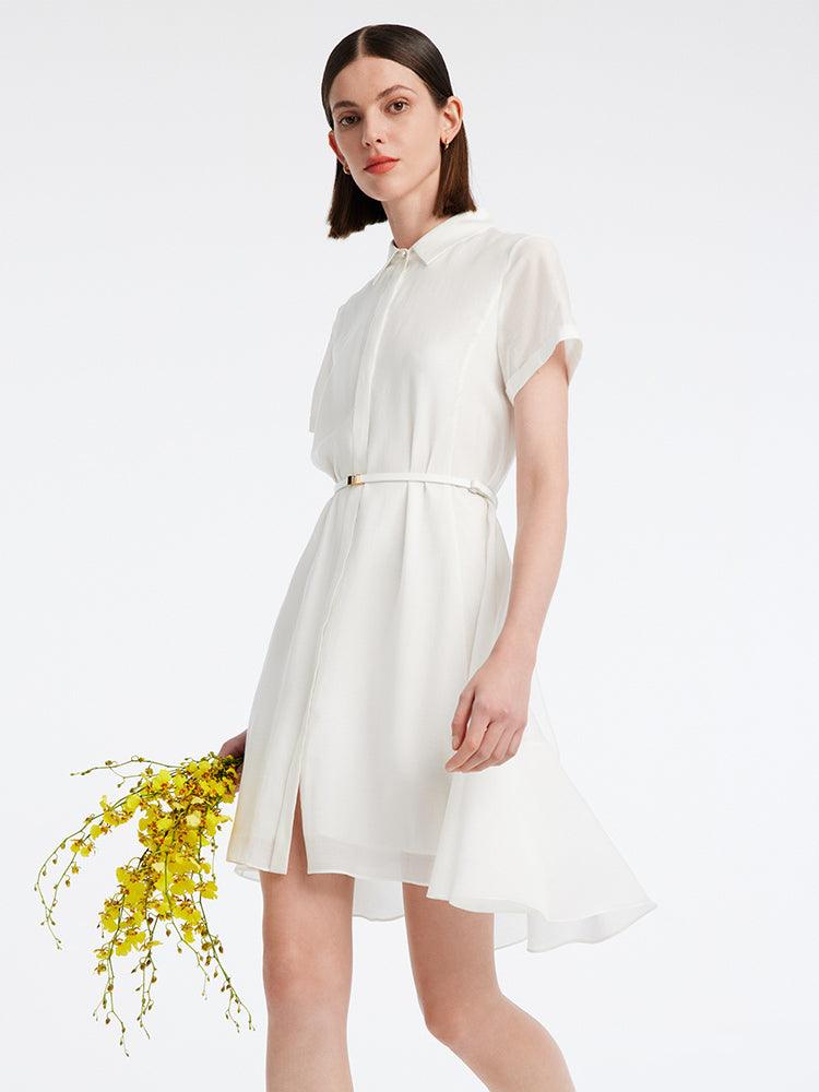 A-line Shirt Dress With Belt GOELIA