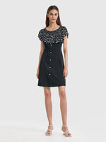One-Neck Dress With Patchwork Floral GOELIA