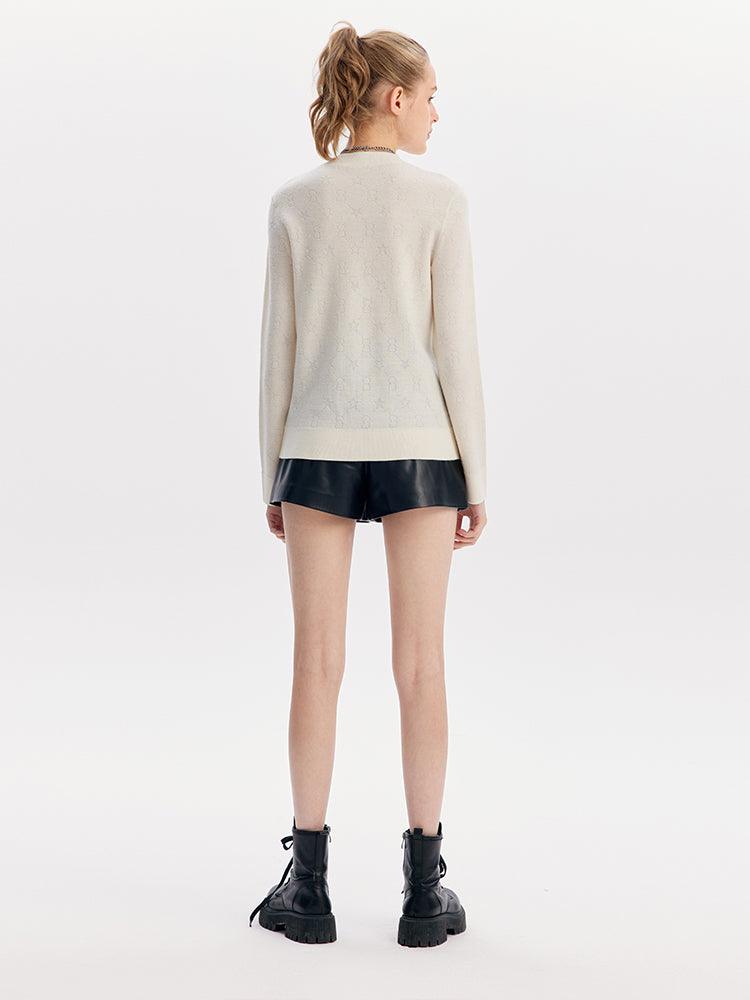 White Soft Slim Woolen Sweater GOELIA