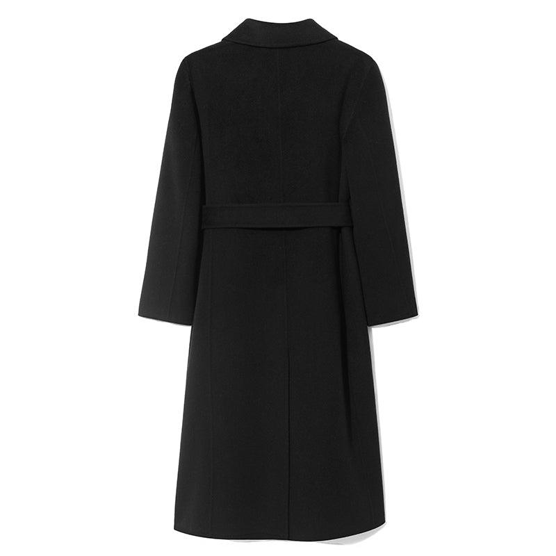 Single-Breasted Mulberry Silk  Woolen  Coat GOELIA