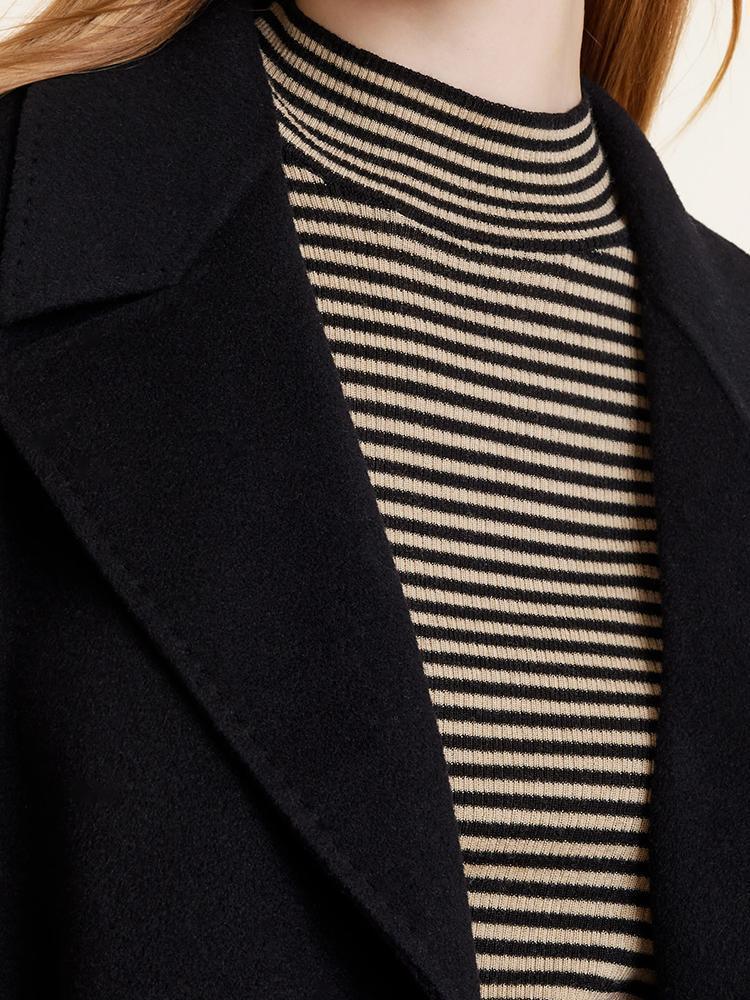 Wool And Cashmere Double-Faced Notched Lapel Coat GOELIA