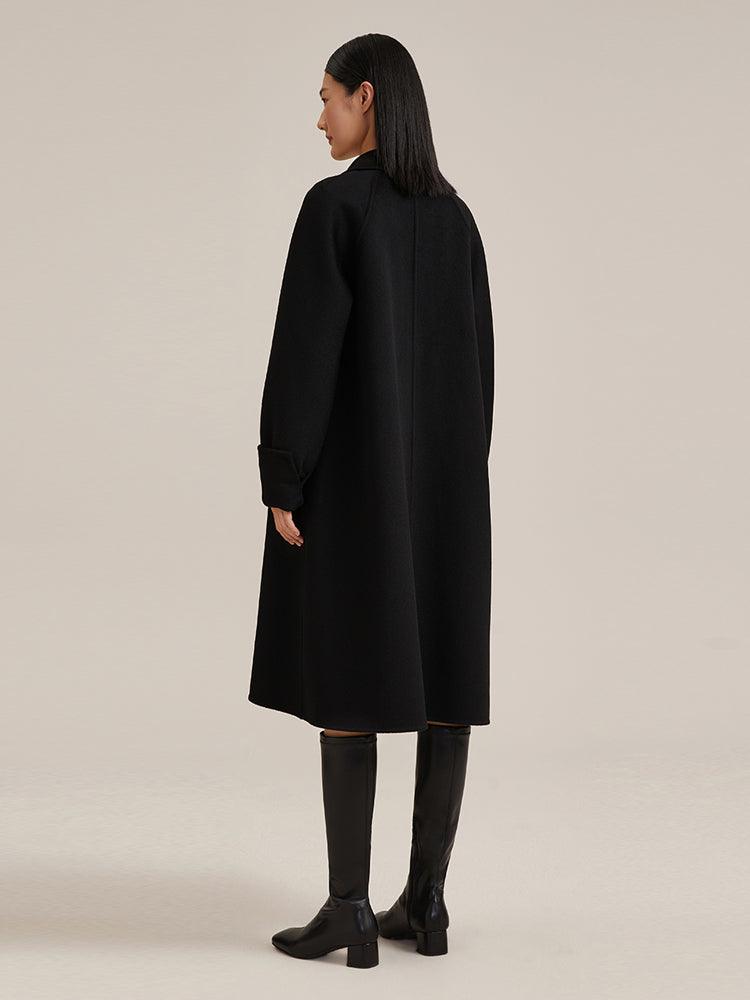 Black 100% Cashmere Coat GOELIA