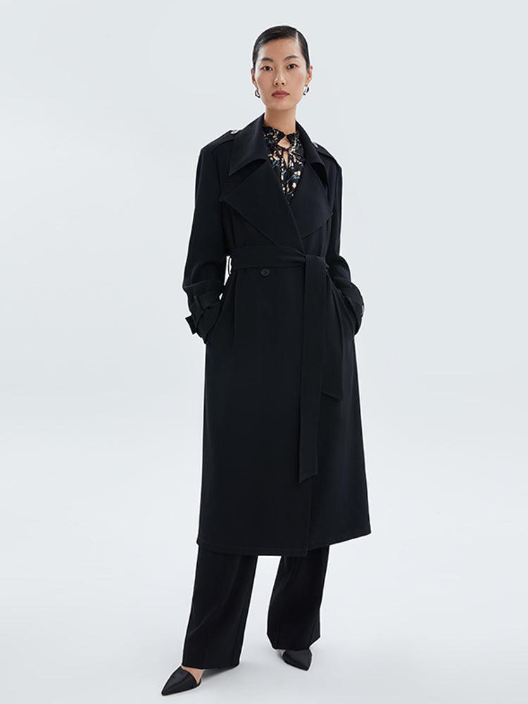 Black Triacetate Trench Coat GOELIA