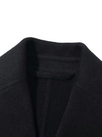Black Wool And Cashmere Notched Lapel Coat GOELIA