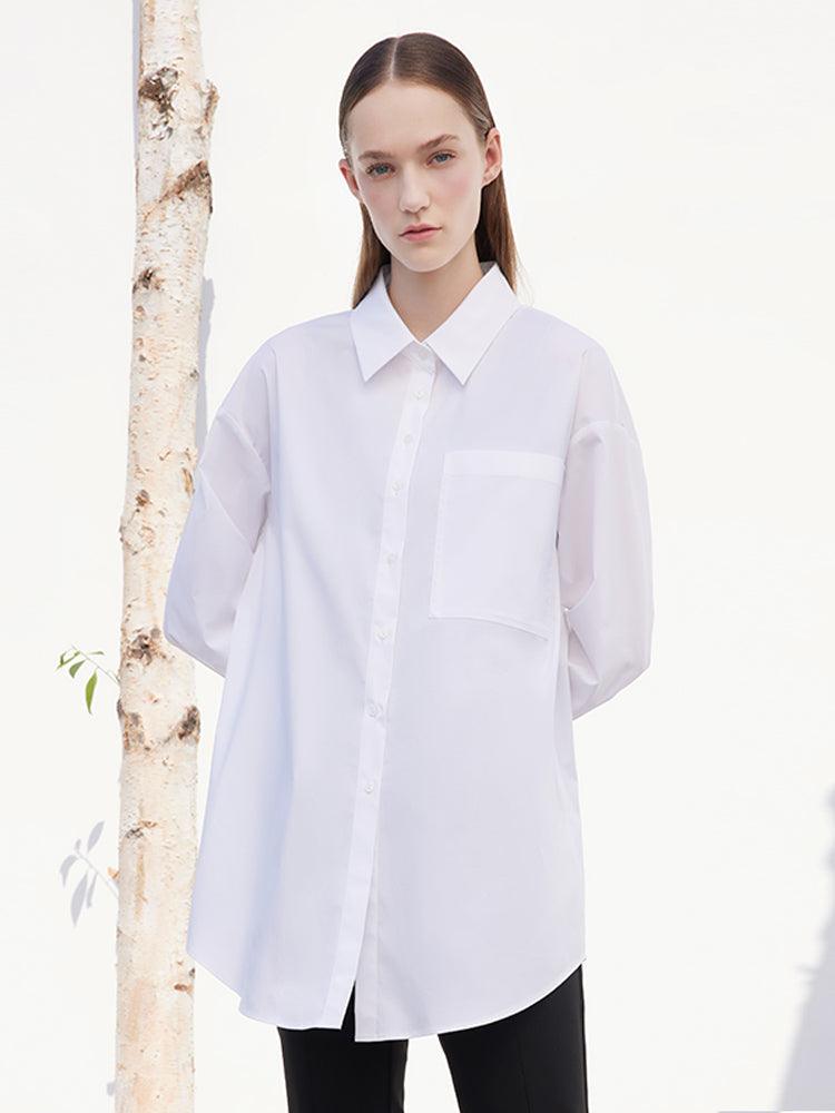 White Oversized Cotton Shirt GOELIA